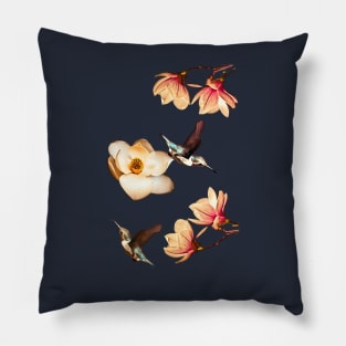 Magnolias and Hummingbirds Pillow