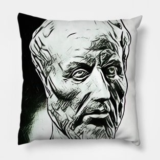 Plotinus Black And White Portrait | Plotinus Artwork 4 Pillow