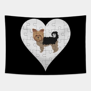 Yorkshire Terrier Heart Jigsaw Pieces Design - Gift for Yorkshire Terrier Lovers Tapestry