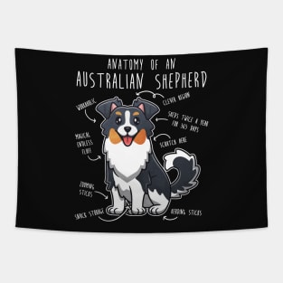 Australian Shepherd Anatomy Tri Color Tapestry