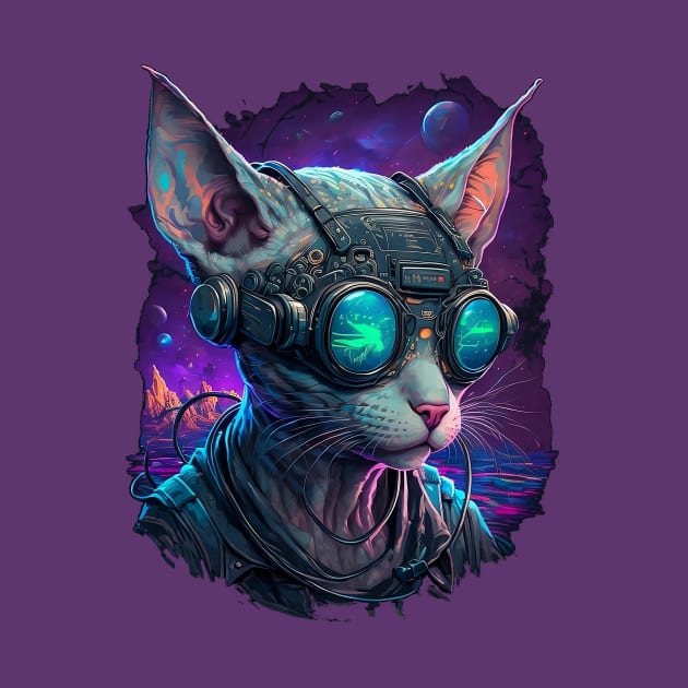 Psychedelic Sphynx Cat 3 by ElectricMint