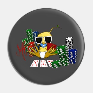 Grumpy Chicken Poker Player Pin