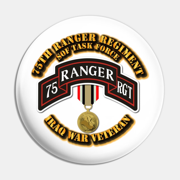 Iraq War Vet - 75th Ranger Rgt w ICM Medal Pin by twix123844