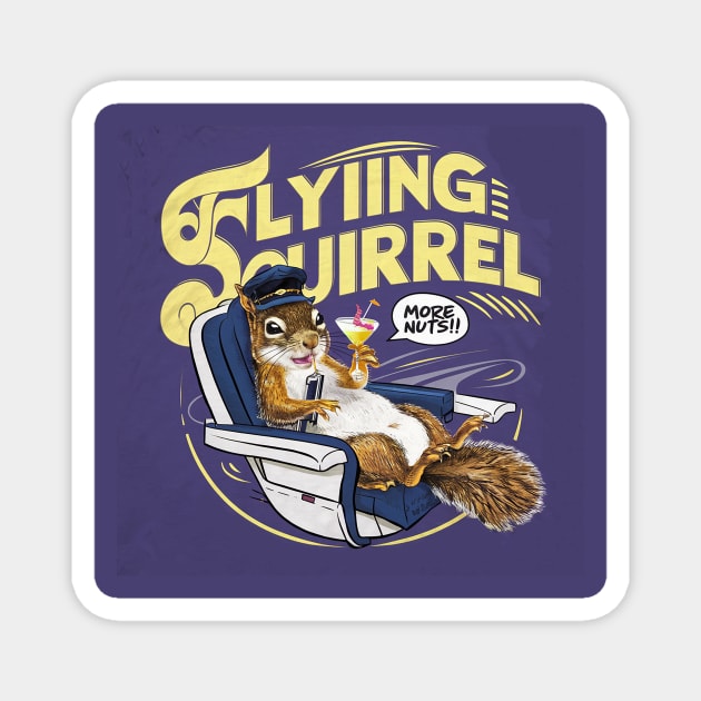 Flying Squirrel Magnet by Dizgraceland