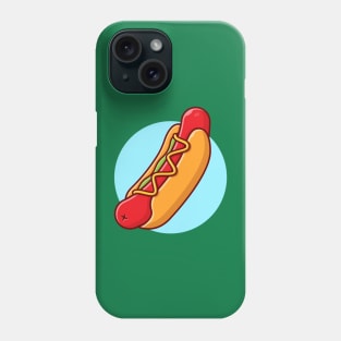 Hotdog Cartoon Vector Icon Illustration (2) Phone Case