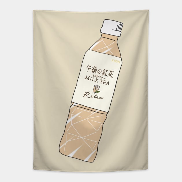 Milk Tea Soft Drink Tapestry by PeachPantone