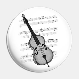 Double Bass Player Bassist String Musician Pin