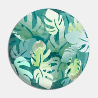 Green watercolor leaves pattern Pin