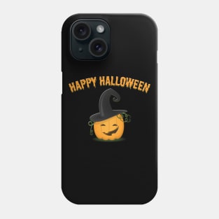 Happy Halloween Pumpkin with a hat Phone Case