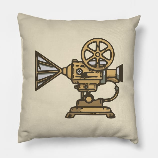 Silent film projector Pillow by design/you/love