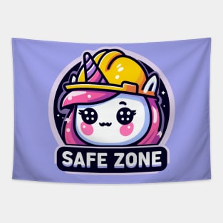 Kawaii unicorn safe zone Tapestry