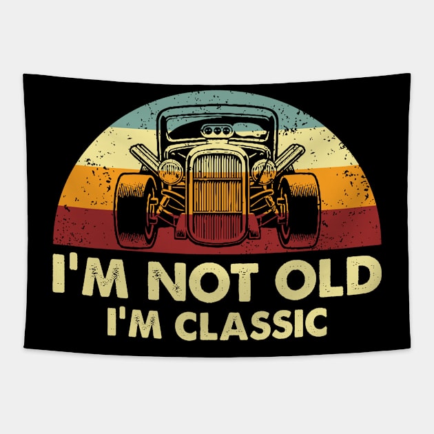 Retro Classic Car Tapestry by Whimsical Thinker