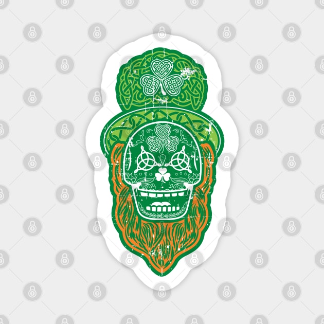 Celtic Sugar Skull (multi-color) Magnet by SaltyCult