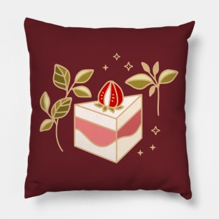 Pink Strawberry Cake Pillow