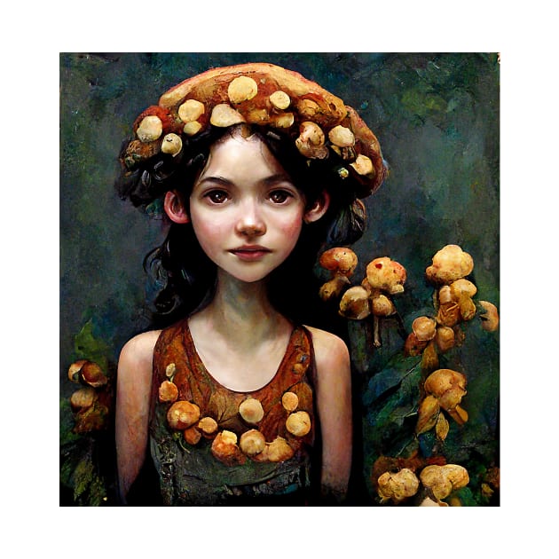 Brown Mushroom Faerie by Kim Turner Art by KimTurner