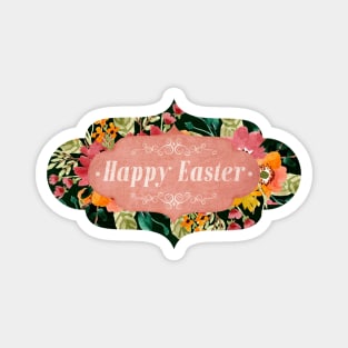 Watercolor Flowers Happy Easter Banner Magnet