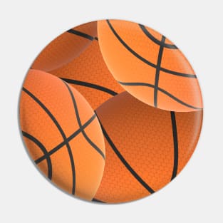 Abstract Basketballs Pattern for Fans and Players Pin
