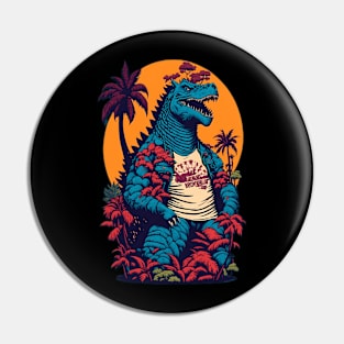 Retro Godzilla Pin