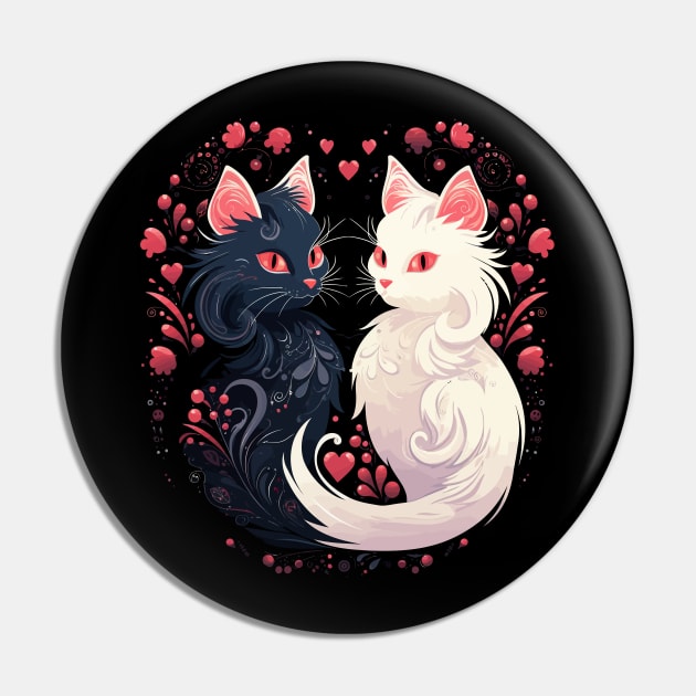 Turkish Angora Couple Valentine Pin by JH Mart