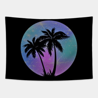 Vaporwave Palm Trees: 80's, 90's Pastel Blue, Pink, and Purple Retro Vintage Sunset Tropical Vaporwave Tapestry