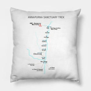 Annapurna Base Camp Trek Map Pillow