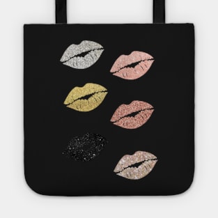 Metallic Faux Glitter Lips Pack Tote