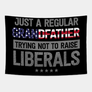 Regular Grandfather Raise Liberals USA Flag Father's Day Tapestry