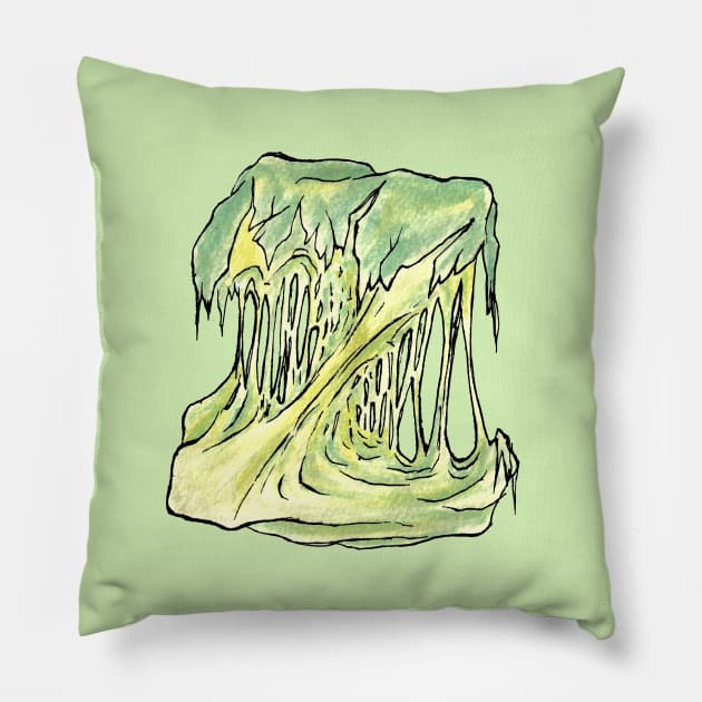 Dramabite Zombie Z Letter Initial Typography Text Character Statement Pillow by dramabite