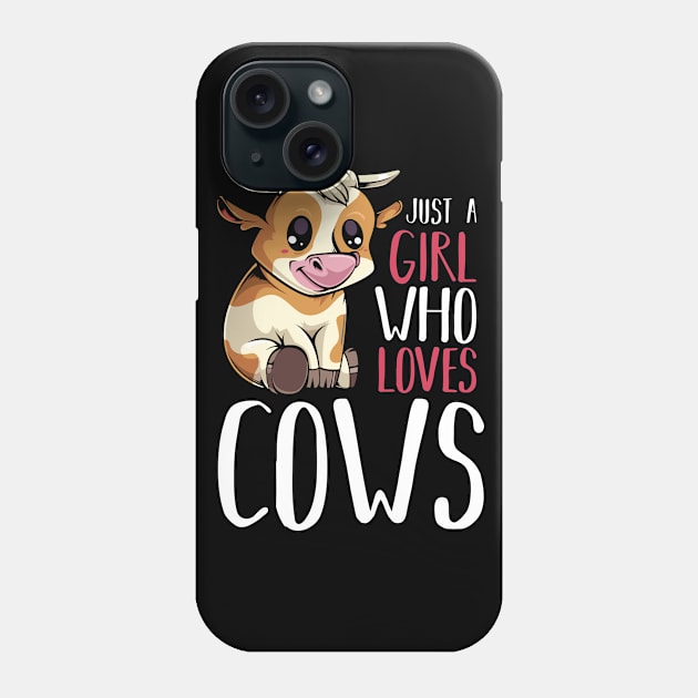 Cow - Just A Girl Who Loves Cows - Funny Saying Phone Case by Lumio Gifts