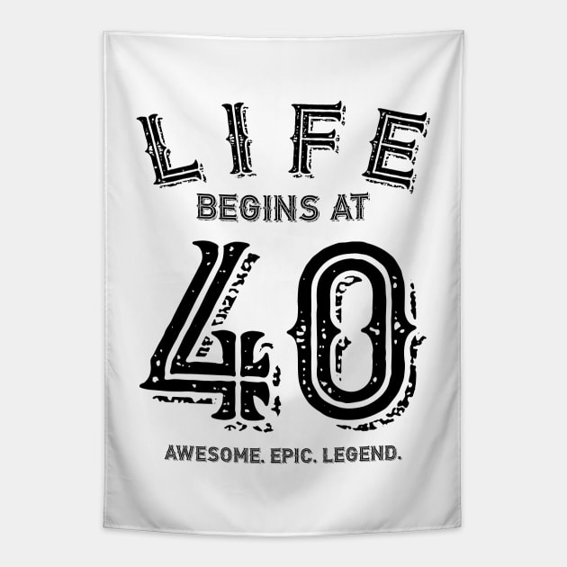 Life Begins at 40 Tapestry by colorsplash