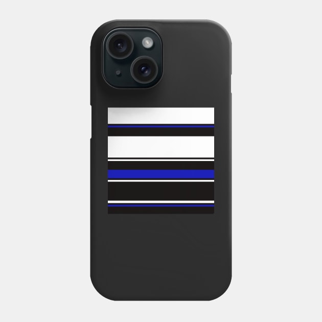 White, black and blue stripes Phone Case by TiiaVissak