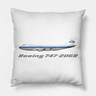 KLM Royal Dutch Airlines 747-206B Tee Shirt Version Pillow