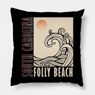 Folly Beach South Carolina - Charleston Coast Pillow