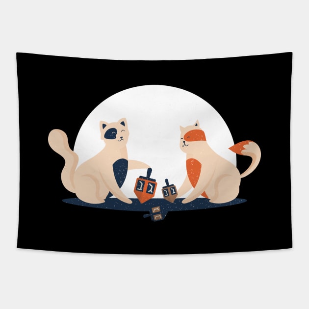 Dreidel Cats Tapestry by Proud Collection