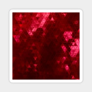 Red Tile Abstract Mosaic Print Metallic Magnet