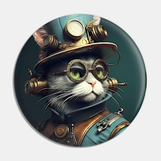 Stylish Steampunk Cat Pin