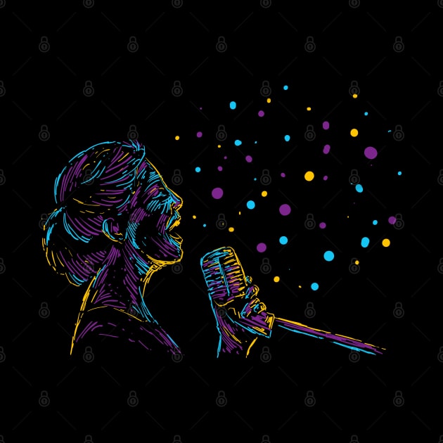 female singer abstract colorful by Mako Design 