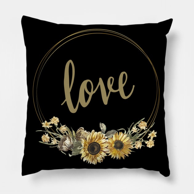 Sunflower Love Pillow by JoannaMichelle