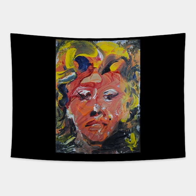 Abstract Expressionist Marilyn Face 411 Tapestry by artsale