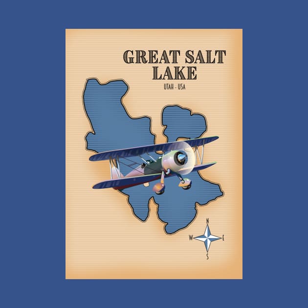 Great Salt Lake Utah vintage style map by nickemporium1