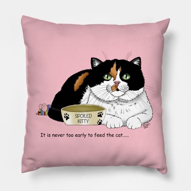 Calico Cat Food Bowl Pillow by tigressdragon