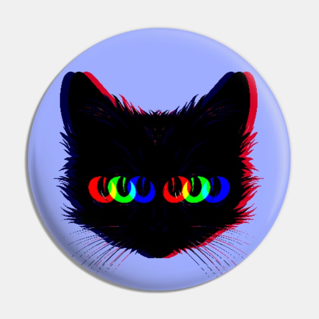 Trippy Cat Pin by Indieteesandmerch