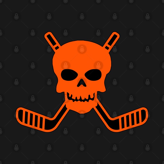 SKULL AND CROSSED HOCKEY STICKS by HOCKEYBUBBLE