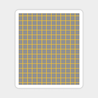 Thick Mustard Yellow and Grey Grid Magnet