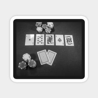 Top down view of Texas Holdem poker Magnet