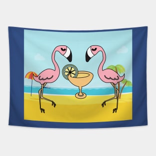 Time Out Drink Flamingo Rest Pink Bird Tapestry