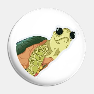 Cute Cartoon turtle With Grass And Flowers, Tortoise Lovers Pin