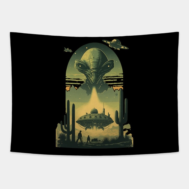 Alien Take Controls Tapestry by vamarik