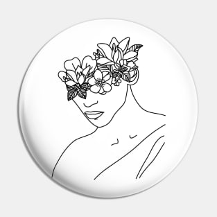 Flower headed woman Pin