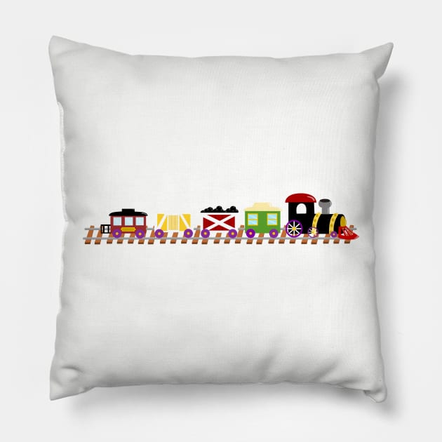 Choo Choo Train Pillow by traditionation